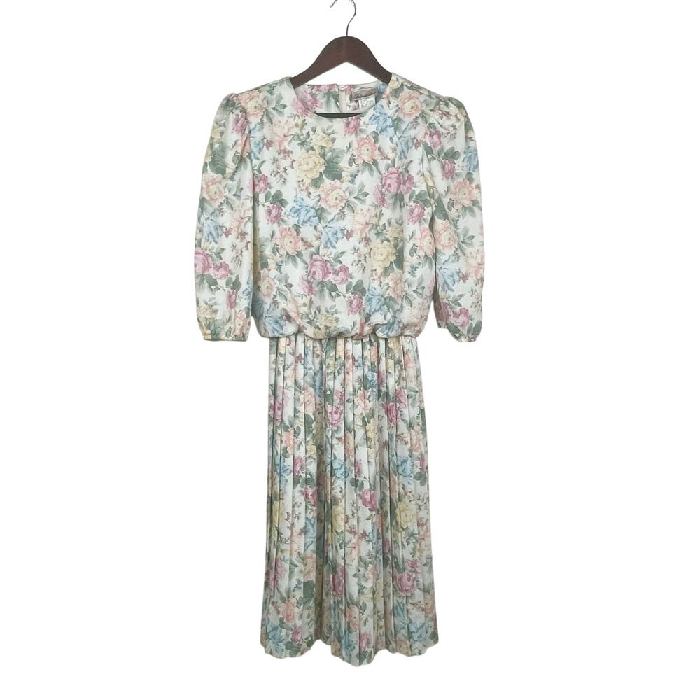 Vintage 80s Womens Dress Sz 8 Cottage Granny Hipster Grunge‎ Spring Floral Twee - Picture 10 of 10